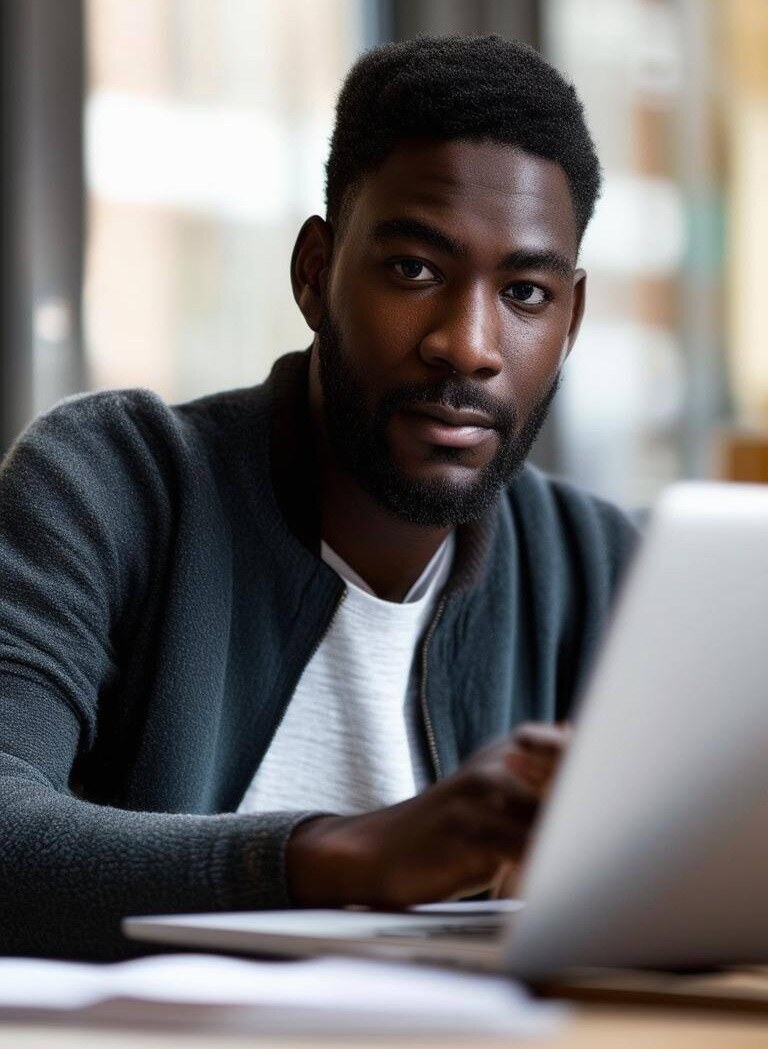 online course studing black man-1