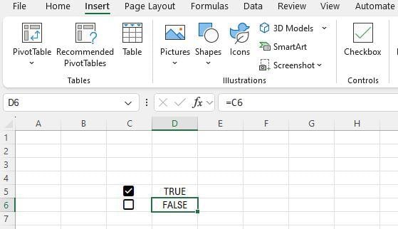 Checkboxes in Excel