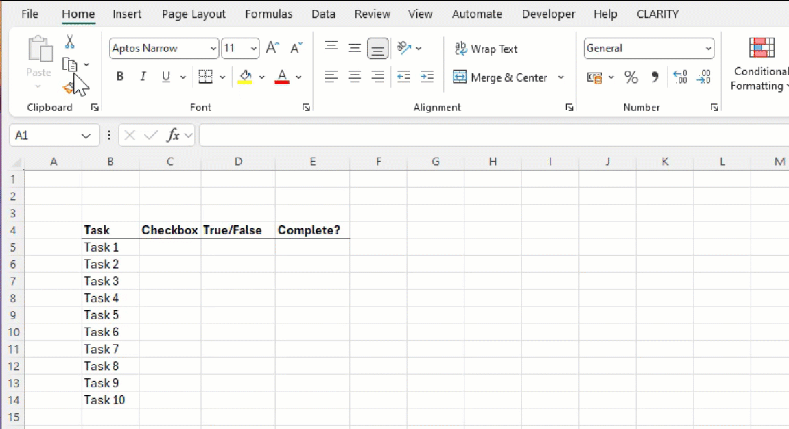 How to use Checkboxes in Excel